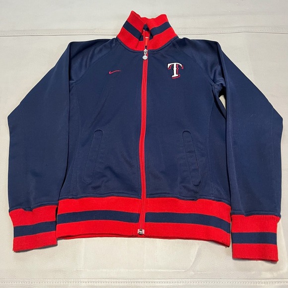 Nike Texas Rangers Cowboys Women MLB Baseball Navy Track Jacket Zip Women-S-3182 - Picture 1 of 8